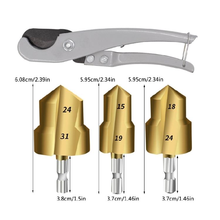 Easy To Use Reaming Drill Bit Pipe Cutter Drill Bit, Coated for Accurate Size Pipe Fitting for Water System
