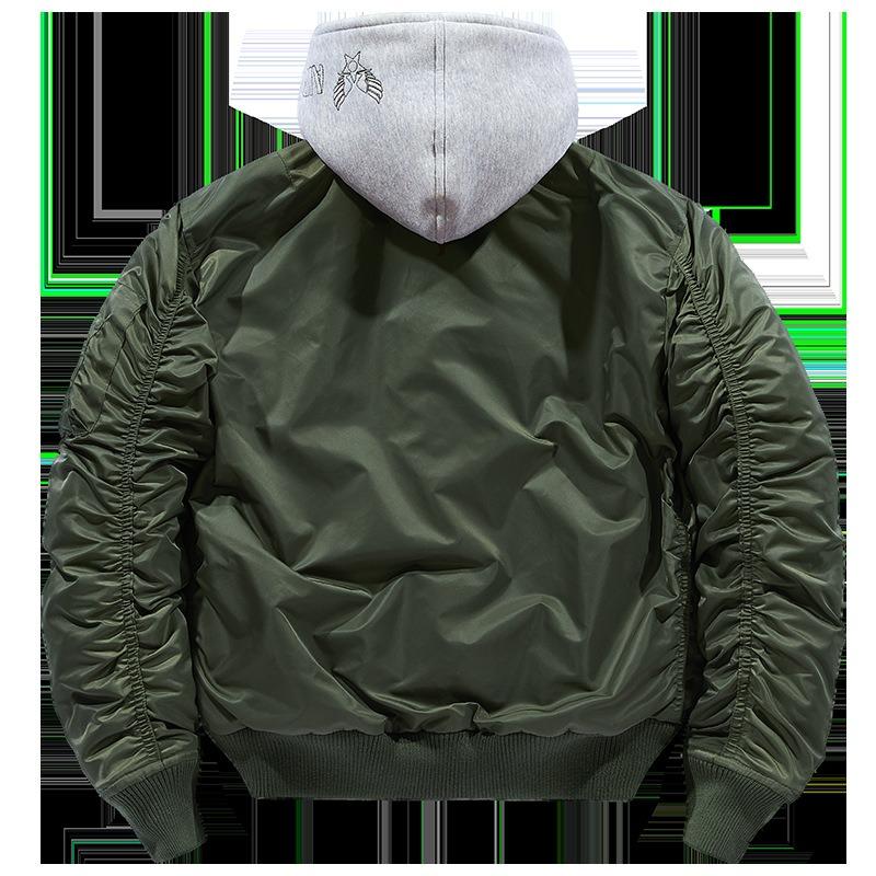 Herbst Winter Bomber Jacke Männlichen Baseball Anzug Verdickt Werkzeug Kurze Lose Outdoor Baumwolle Jacke