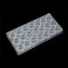 21 Grids Mini Heart Shape DIY Chocolate Molds Plastic Nonstick Candy Making Molds Dessert Baking Pan for Easy Release