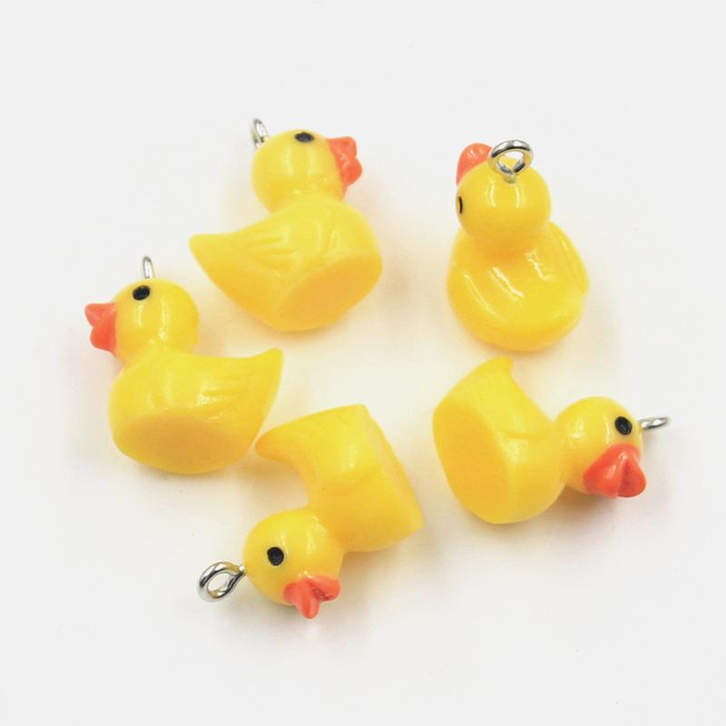 10Pcs Charms 3D Colorful Duck 15X16X12Mm Pendants Crafts Making Findings Handmade Jewelry Diy Earrings Necklace