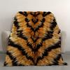 Tiger Stripes Flannel Throw - Comfortable Soft Warm, Perfect for Sofa, Couch, Bed, Office, Camping - Great Gift for Any Season