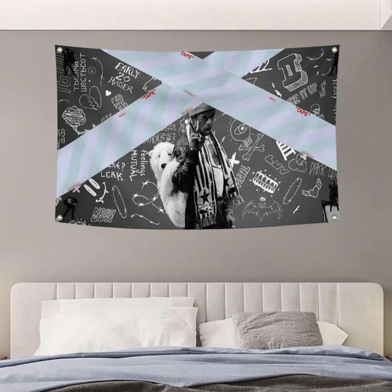 Lil Uzi Vert Tapestry Hip Hop Rap Doodle Wall Hanging Polyester Fan Art Decor for Bedroom Dorm Home Decor