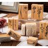 Vintage Wood Plant Stamp Set For Scrapbooking And Journaling Creative Decor