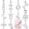 Sparkling Copper Plated 12 Constellation Beads Arieslibra Charm Fit Original Bracelet Jewelry Gift