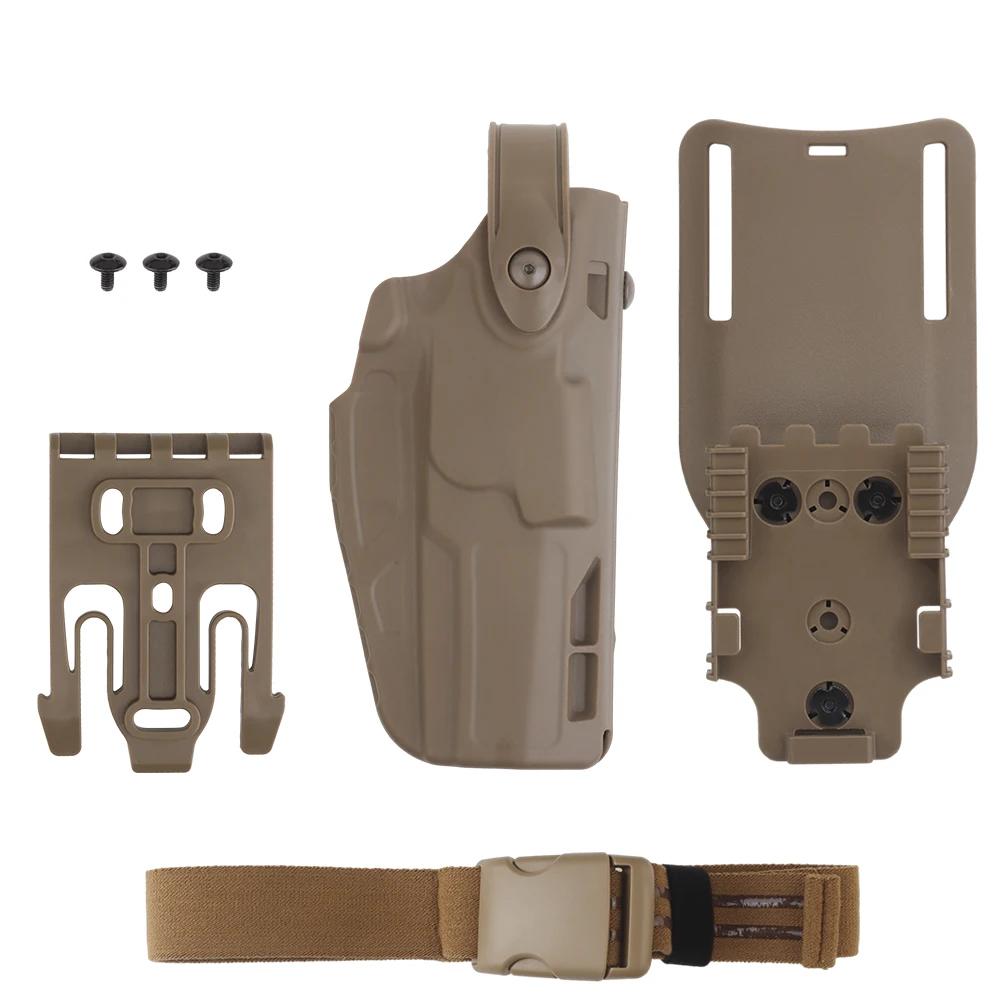 Tactical Holster for SIG P320 M17/M18, MK-17 Airsoft Pistol Case, Double Safety Lock, Equipped With Belt Drop Leg Platform & QLS System