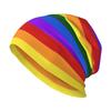 Rainbow Printed Pattern Knitted Hat Casual Hanging Woolen Hat Chemotherapy Patient Headscarf Unisex Knitted Hat