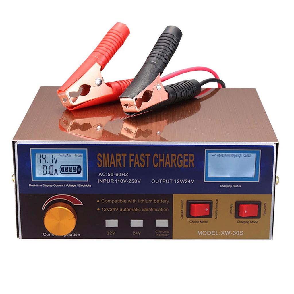 

Интеллектуальное автоматическое зарядное устройство 12 В/24 В Восстанавливающее зарядное устройство Импульсный ремонт EU Plug