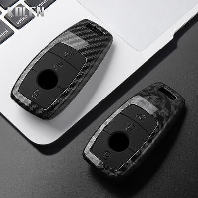 ABS Carbon Fiber Style Car Key Case Cover Fob for Mercedes Benz A C E S G Class GLC CLE CLA GLB GLS W177 W205 W213 W222 X167 AMG