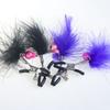 Feather Nipple Clamps with Gourd Bell Steel Sex Toys for Women Labia Clit Stimulate Papilla Enhance Intimacy Pleasurable Breast