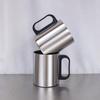 Poignée à double isolation Acier inoxydable Tasse décontractée Tasse à café Portable Camping extérieur Tasse à eau Mug Tasse à poignée en plastique