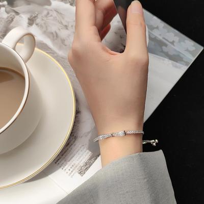 925 Sterling Sølv Bowknot armbånd for kvinner skinnende zirkon tennis armbånd bryllupsfest smykker gaver