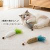 Set of 3 Cat Toys Made with Natural Feathers Real Rabbit with Catnip Fruit Plush Cat Feather Stress Relief Interactive Toy for Indoor Cats & Fur,