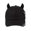 Streetwear Cool Cowhorn Baseball Cap With Metal Ring Embellishments For Urban Style