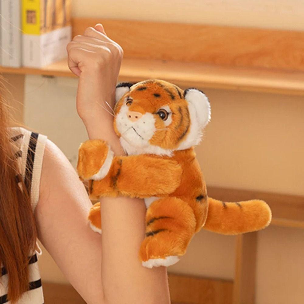 Koala Tiger Slap Snap Wrap Rabbit Leopard Plush Hand Ring Animal Slapping Wristband Kids Toys