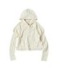 W Puff Sleeves Layered Hoodie [Cream]