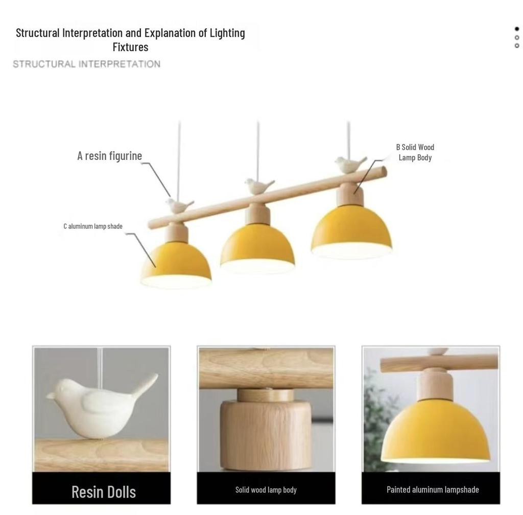 Nordic Modern Three-Head Pendant Lights - Simple Luxury Dining & Bar Bird Design