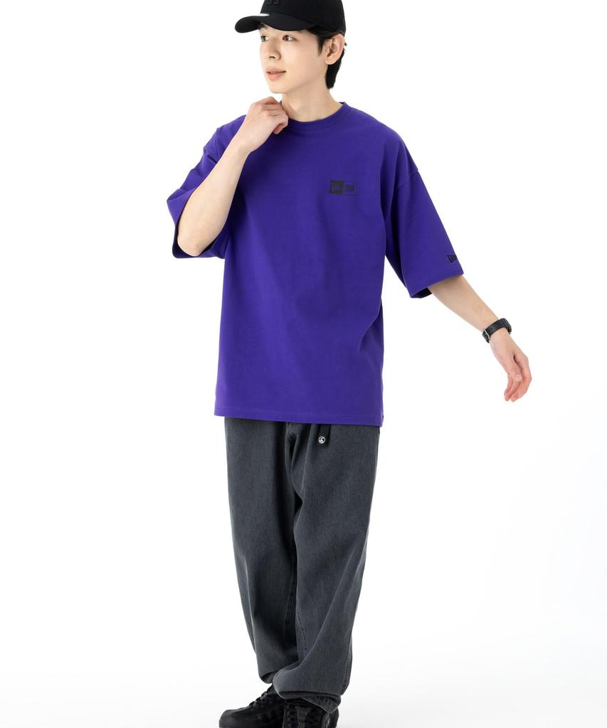NEW ERA Oversized Cotton Box Logo True Purple Black M T-Shirt