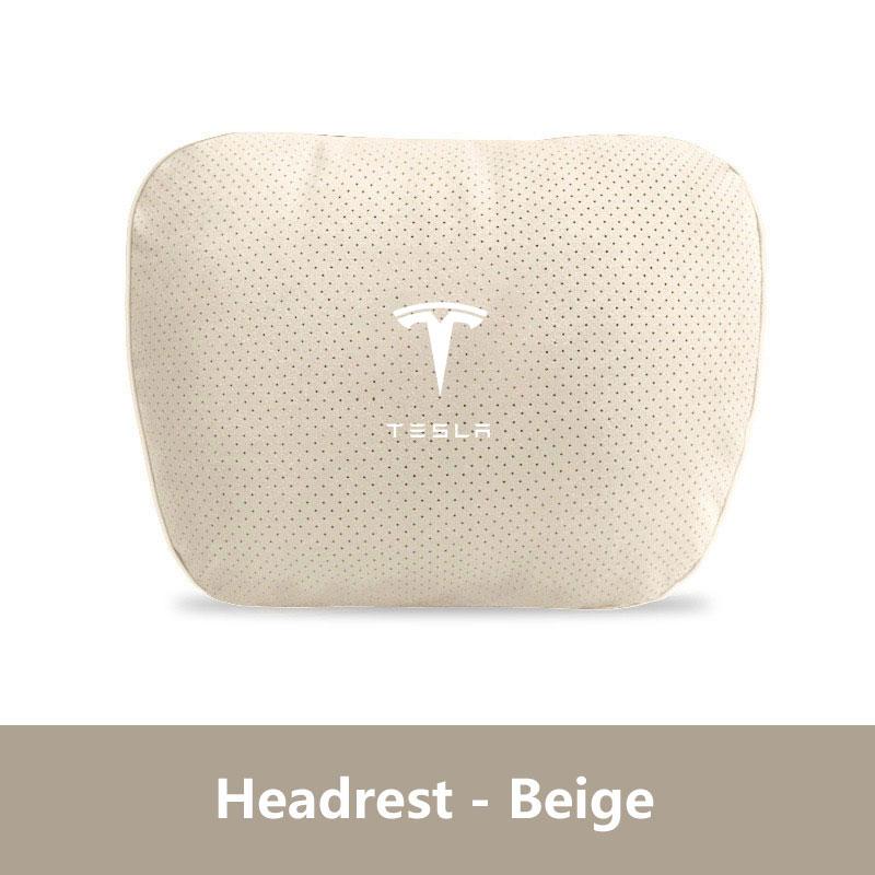 

Car Headrest Neck Support Seat Soft Neck Pillow Automobile Tesla Interior Accessories For Tesla Model 3 Model Y Model S Model X бежевий