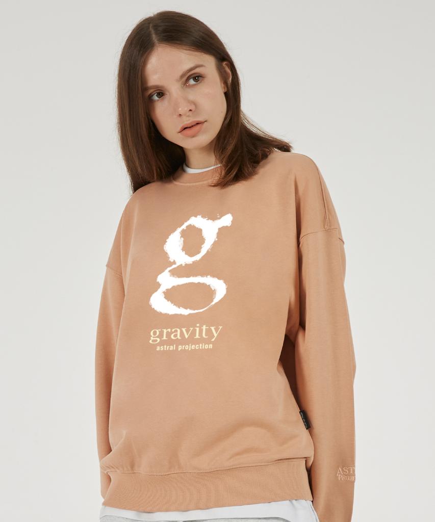 ASTRAL PROJECTION Signature Gravity Oversized Drop Shoulder Sweatshirt_Peach