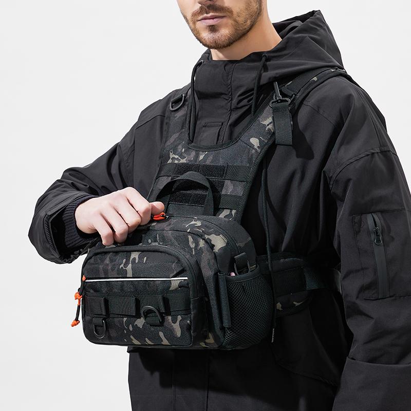Multifunctional Outdoor Sports Chest Bag Large Capacity New Tactical Chest Bag Camouflage Sports Men's Vest Backpack
