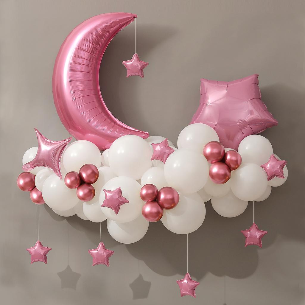 61Pcs Moon Star Balloon Set for Muslim EID Mubarak Festival Home DIY Decoration Ramadan Kareem Kids Birthday Party Ballon Globos