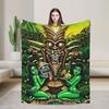Psychedelic Tiki Totem With Hawaiian Hula Girls Art Blankets Quality Soft Bedding Throws Winter Child Couch Bed Bedspread