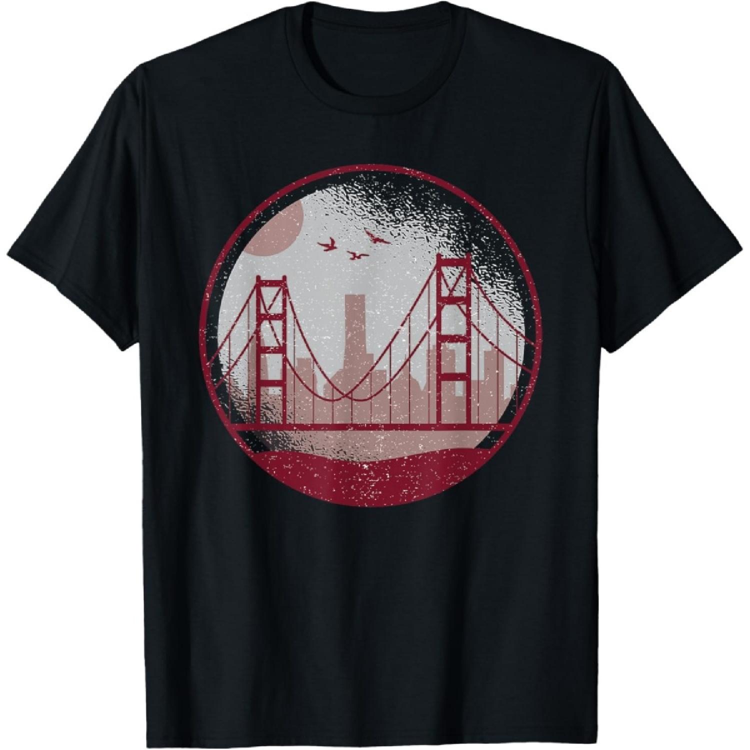 San Francisco T-Shirt Picture California Golden Gate Bridge T-Shirt S