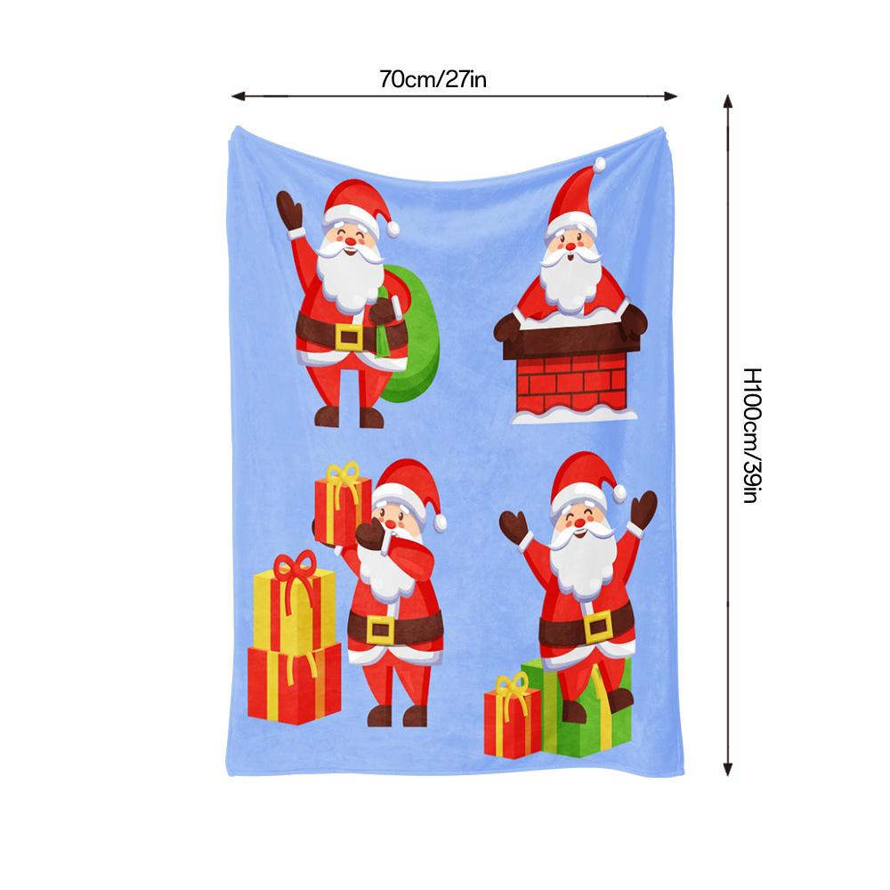 Cozy Christmas Throw Blanket Soft Flannel Reindeer Santa Claus Festive Holiday Home Decor Gift Idea Winter Warm Comfort