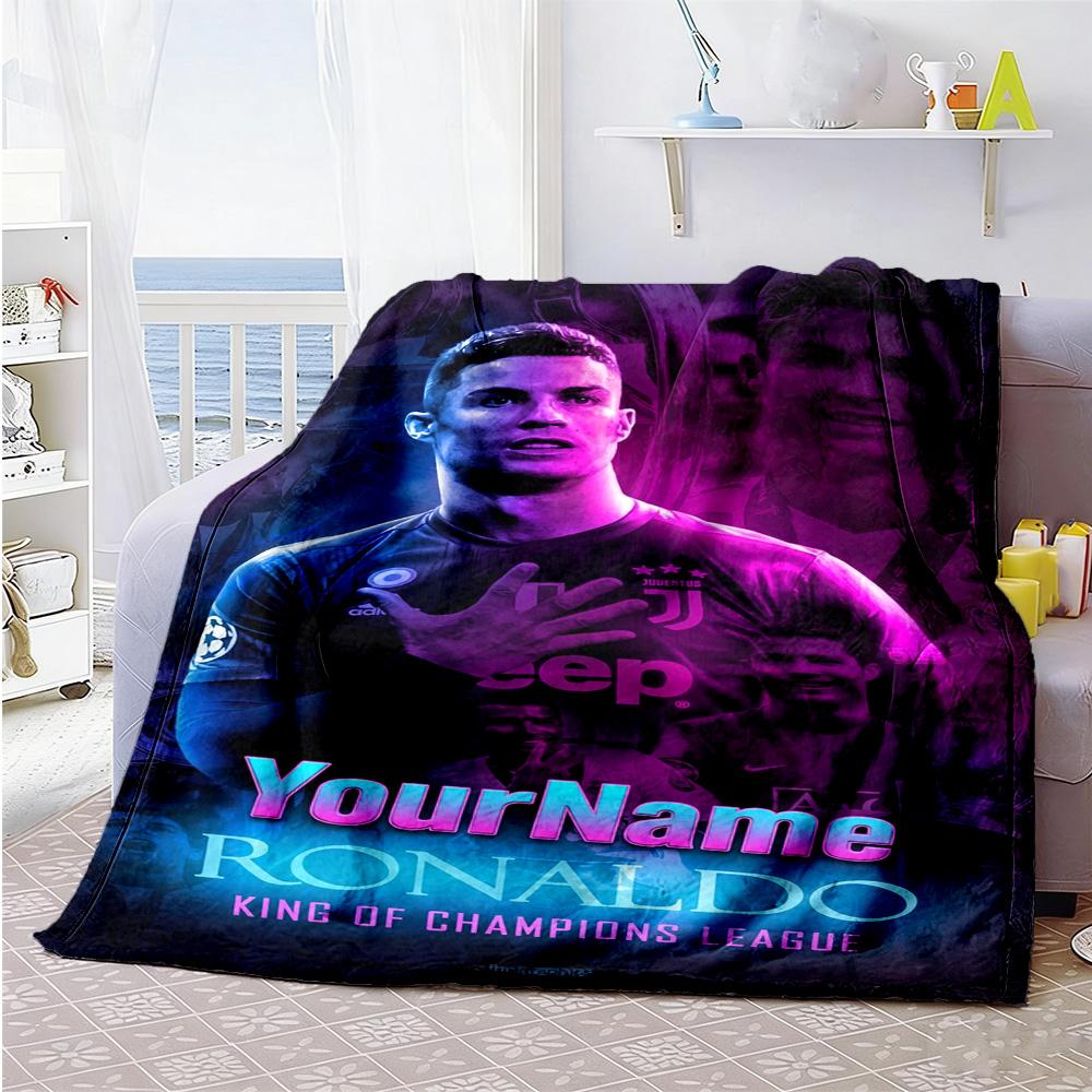Cristiano Ronaldo 8 Personalized Name Blanket Throw Personalized Blanket Soft Warm Cozy Versatile for Seaside Chair Couch Bed