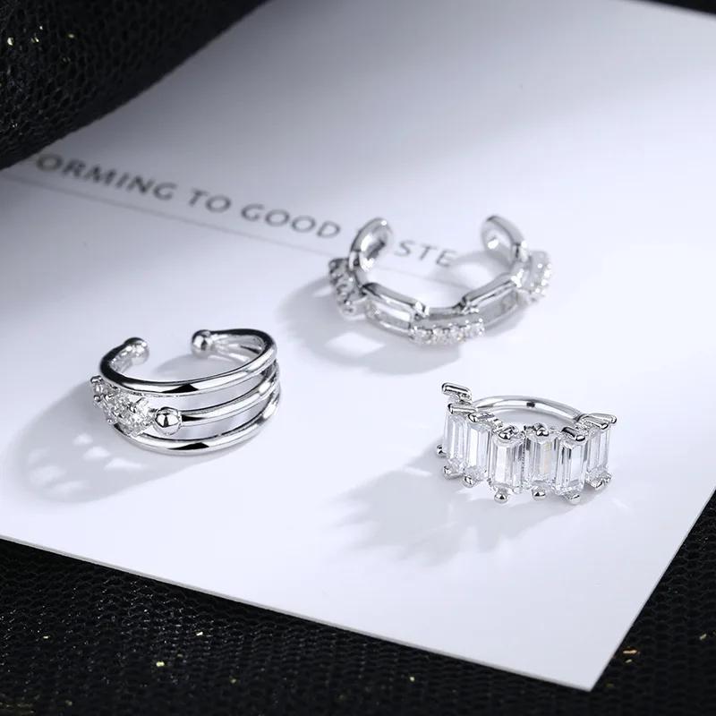 1 pcs Charming Line Zircon Clip On Earrings Ear Cuff Without Piercing Earrings Jewelry