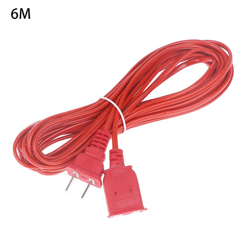Ac Power Cord White Black Red Line With On/Off Switch Button Cables Wire Two-Pin Plug Cable Extension Cords Adapter