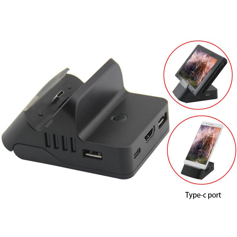 TOPWOLF HS-SW234 For Nintendo Switch/Switch Lite Projection Base USB Hub Charging Dock (1st Gen)