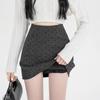 Woolen Polka Dot High-Waisted A-Line Skirt - Petite Hip-Hugging Style for Women, Autumn/Winter 2025