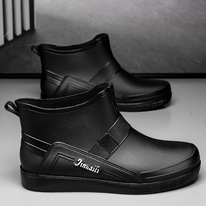 Men Rain Boots Non-slip Light Hiking Rain Shoes Slip On Waterproof Outdoor Leisure Rubber Fishing Shoes Water Shoes