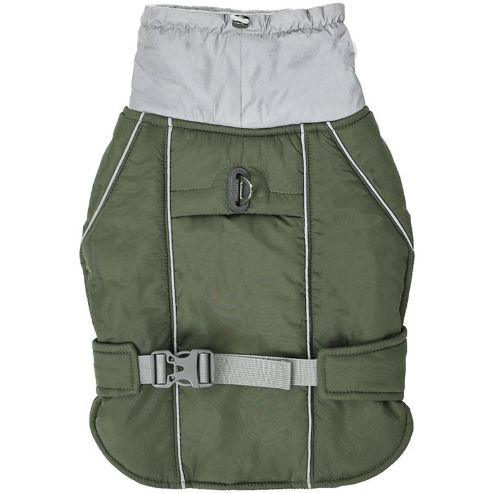 

Durable Nylon Polyester Dog Jacket Green Grey Black Waterproof Dog Clothes Autumn Winter Warm Dog Costume Labrador S зелений