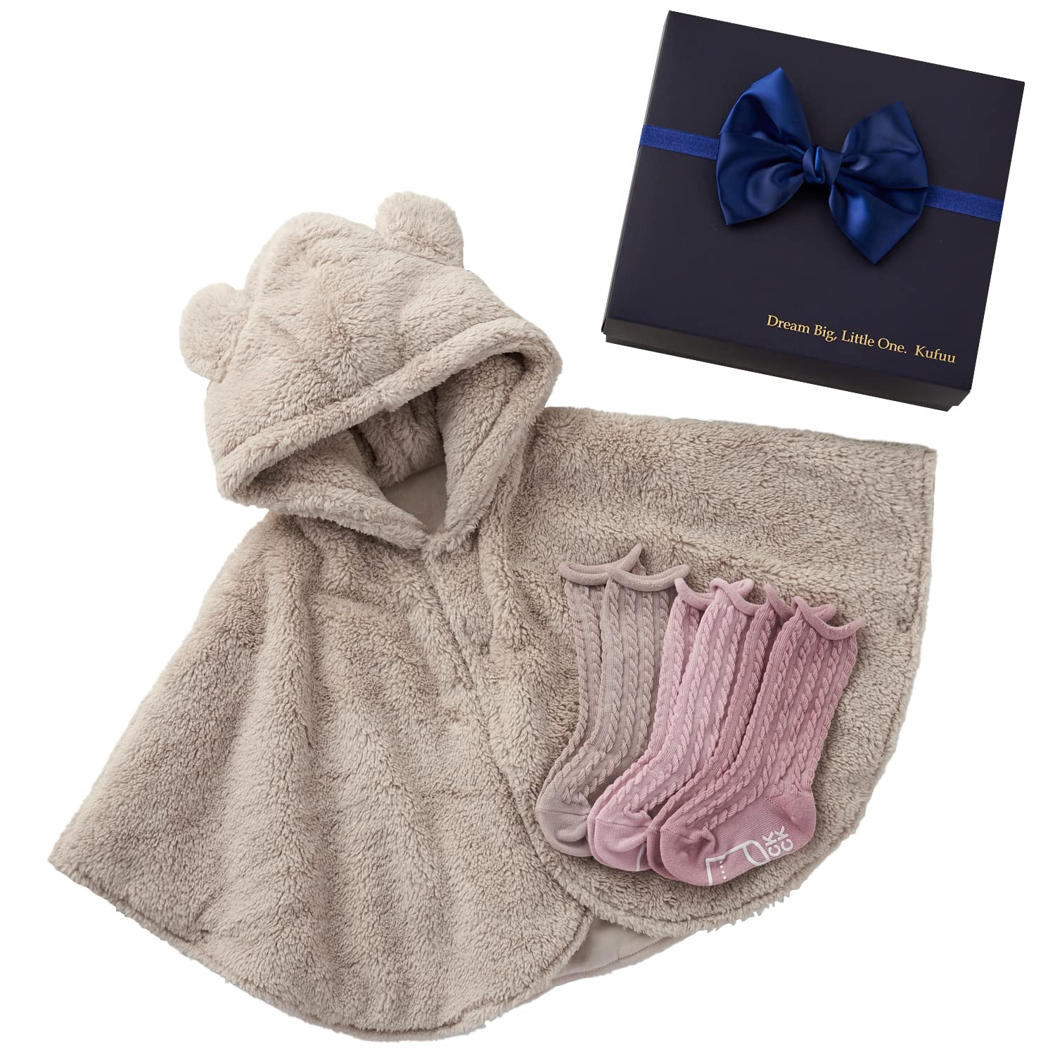 

Kufuu Baby Gift бежевые детские носки-пончо в коробке [Песчаный медведь] и (Комплект носков/Розовый градиент)