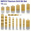 99Pcs Titanium Drill Bit Set High-Speed Steel Drill Bits for Steel Plate Wood Plastic Metal Copper Alloy Woodworking Hole Opener