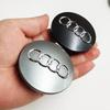 For Audi  A34pcs 68mm Black Grey Car Styling Badge Wheel Center Hub Cap Rim Caps For Audi Emblem 8D0601170 A1 A3 A4 A5 A6 Q7 Accessories