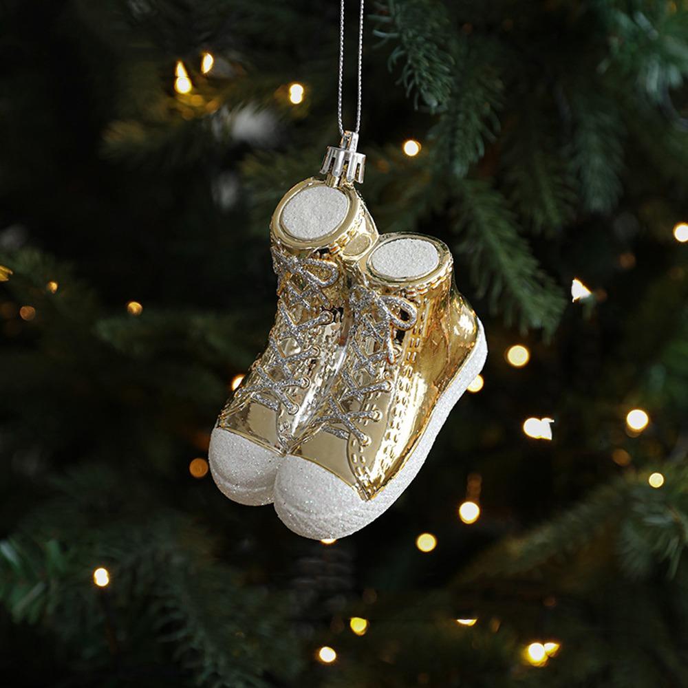 Shiny Gold Santa Claus Hanging Ornaments Snowman Merry Christmas Decor Xmas Tree Pendant Kid Gift