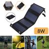 8W 5V USB Solar Panel Portable Folding Foldable Waterproof Power Bank Outdoor Camping Hiking Phone Charger Cells