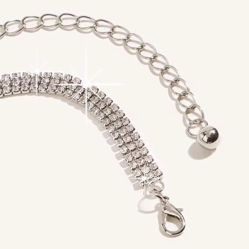 Rhinestone Crystal Waist Chain for Evening Dress - Women's Trendy Diamond-Studded Skinny Belt Accessories