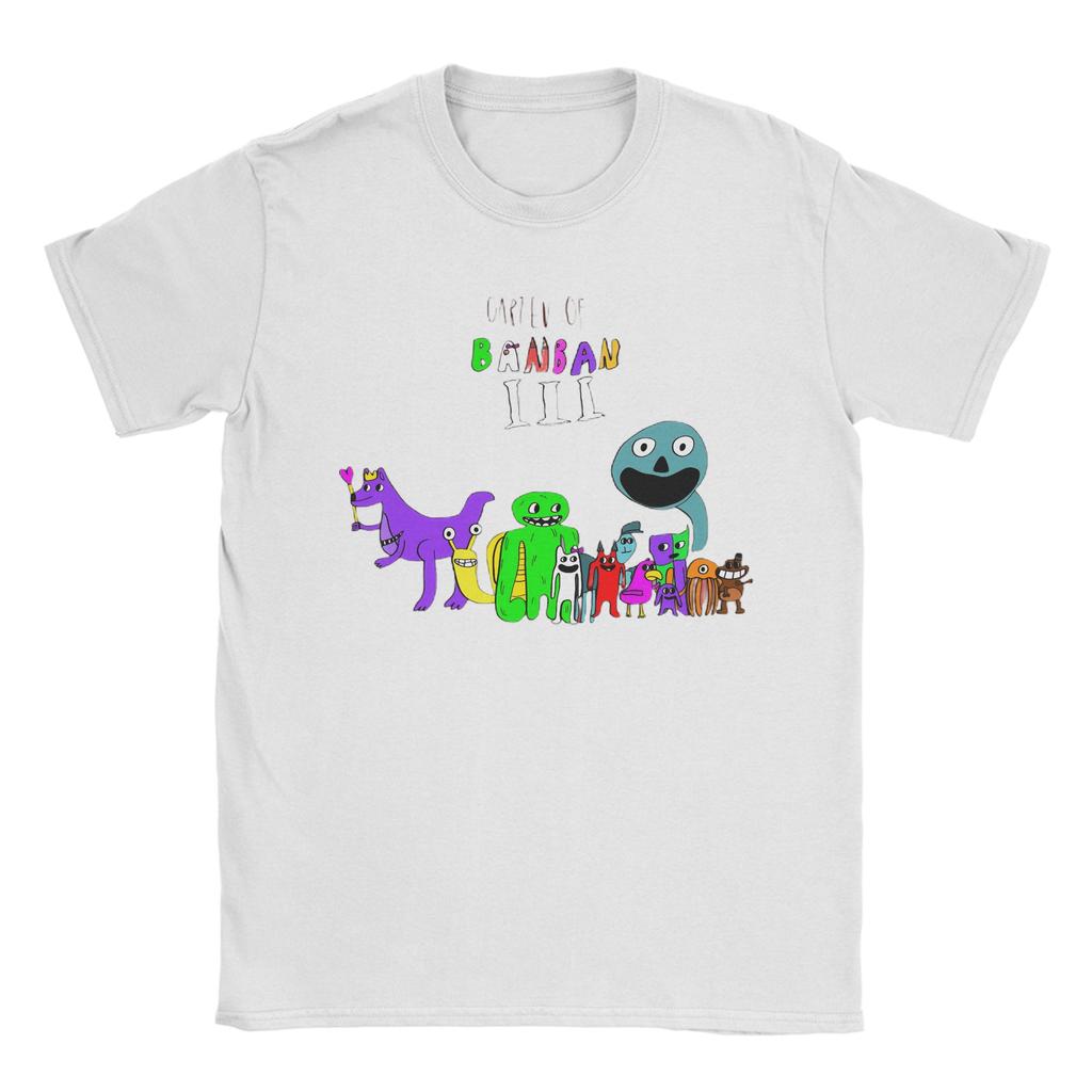 Casual Garten of Banban 3 Characters TShirt for Unisex Crewneck Cotton T Shirt  Short Sleeve Tees Summer Clothing