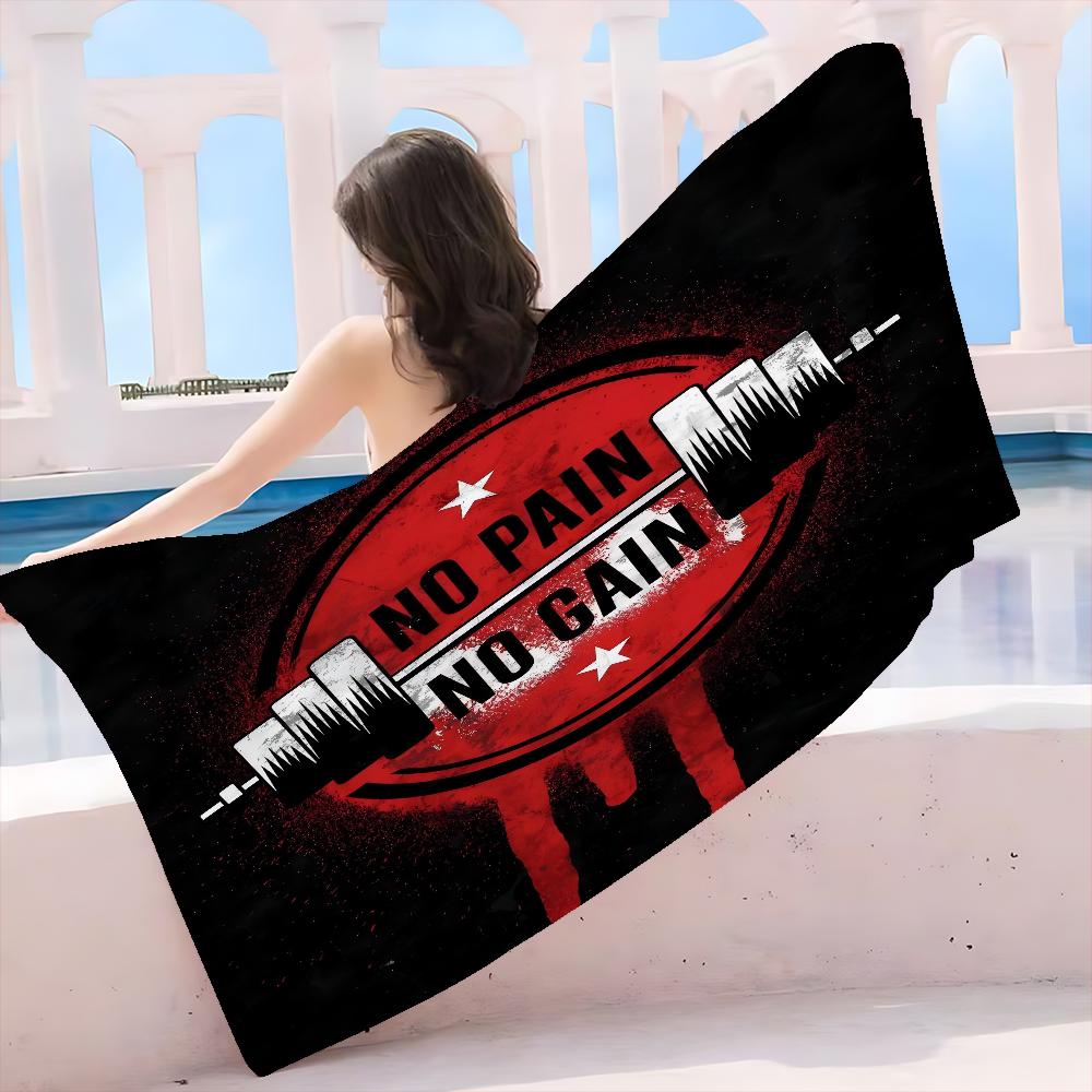 No Pain No Gain Beach Towel For Kids Personalized Bath Towel Pool Towel Vacation Gift Picnic Towel Party Gift