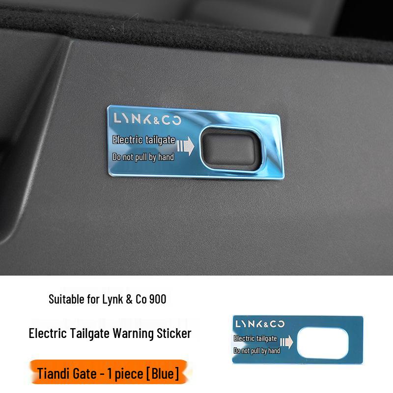 Sada tlačítek elektrického víka kufru a varovných samolepek na kufr Lynk & Co 900