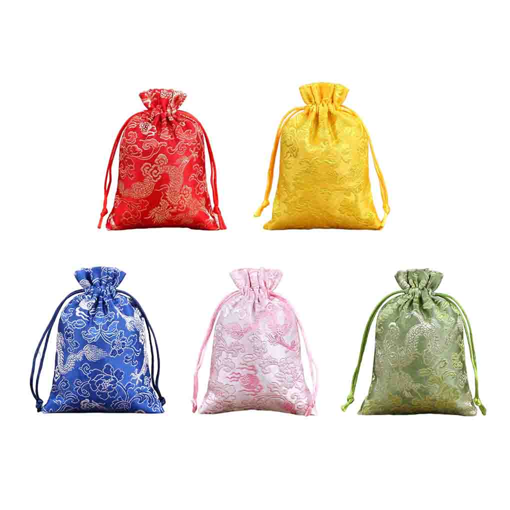 Drawstring Embroidery Sachet Blessings Jewelry Gifts Bag Office Bedroom Hanging Door Window Car Rear Review Pendant