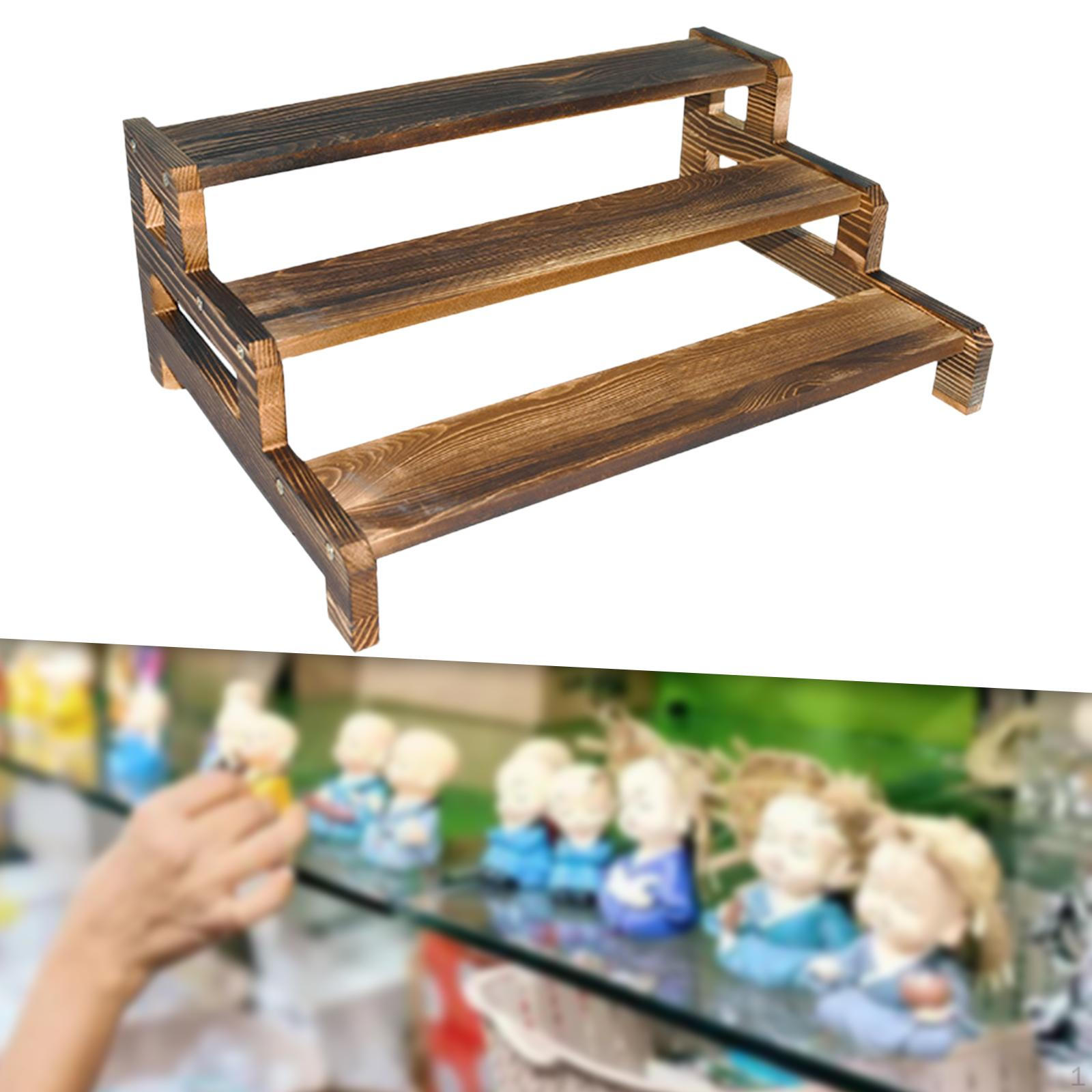 

Подставка для коллекционных предметов, органайзер для ювелирных изделий, 3 яруса, простая деревянная подставка для фигурок коричневый