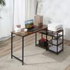 Corner Desk Angled Desk PC Table Computer Desk Office Desk with Shelf Drawer, L-Shape, Particleboard Metal, Rustic Brown 135 X 90 X 79 Cm