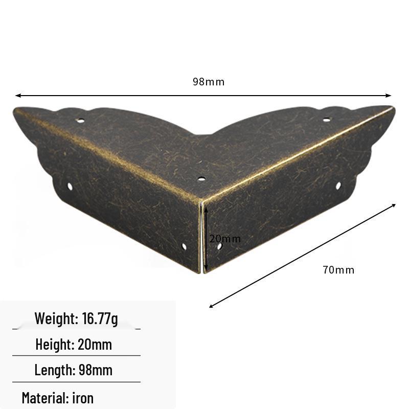 Antique Bronze Gold Right Angle Iron Corner Protector for Wood Furniture