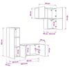 Wall Mounted TV Cabinet Set 4 pcs Reclaimed Wood Effect Particleboard