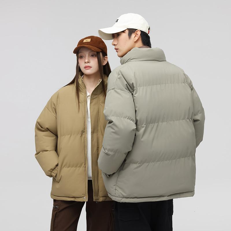 Winter New Couple Cotton Coats for Men and Women, Loose and Warm Stand-up Collar Bread Coats, Cotton Coats for Men